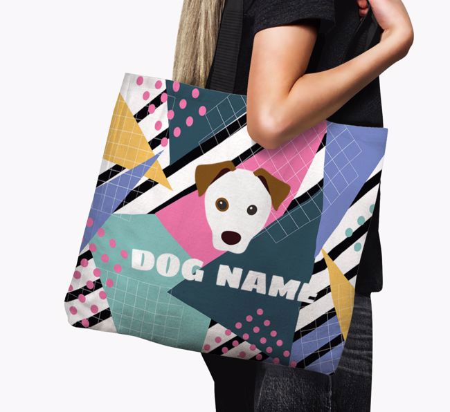 Retro Pattern: Personalized {breedFullName} Canvas Bag